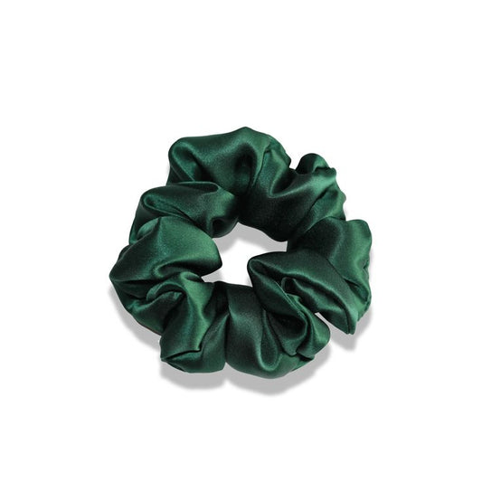 Green Silk Hair Scrunchie