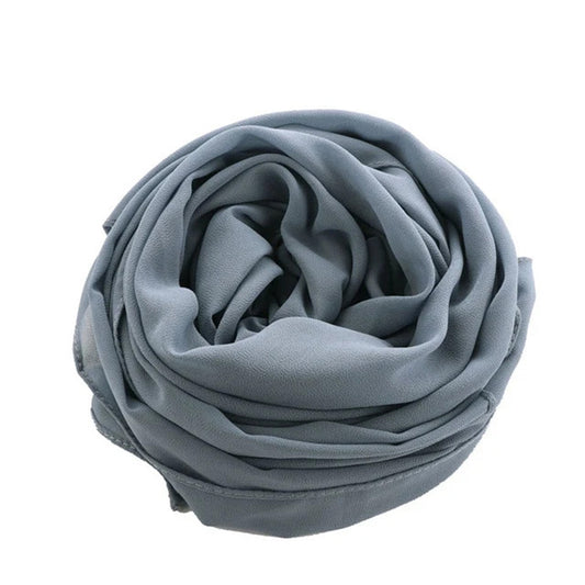 Marble Blue Plain Georgette Chiffon Hijab