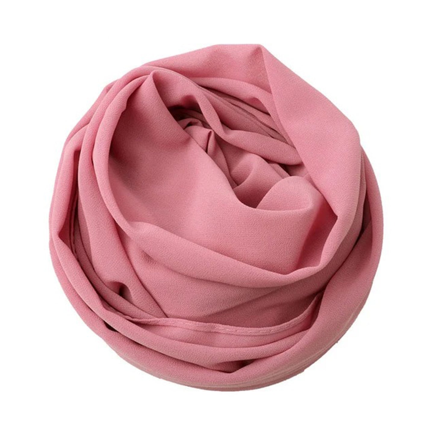 Ruddy Pink Plain Georgette Chiffon Hijab