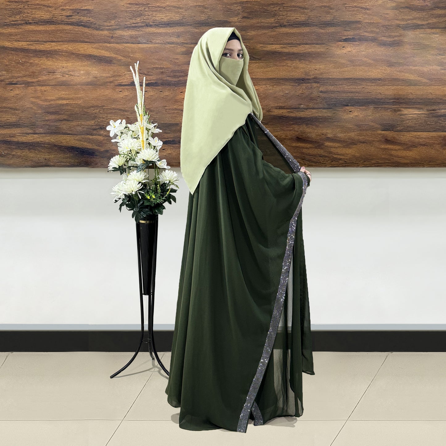 Green Haleema Saudi Abaya