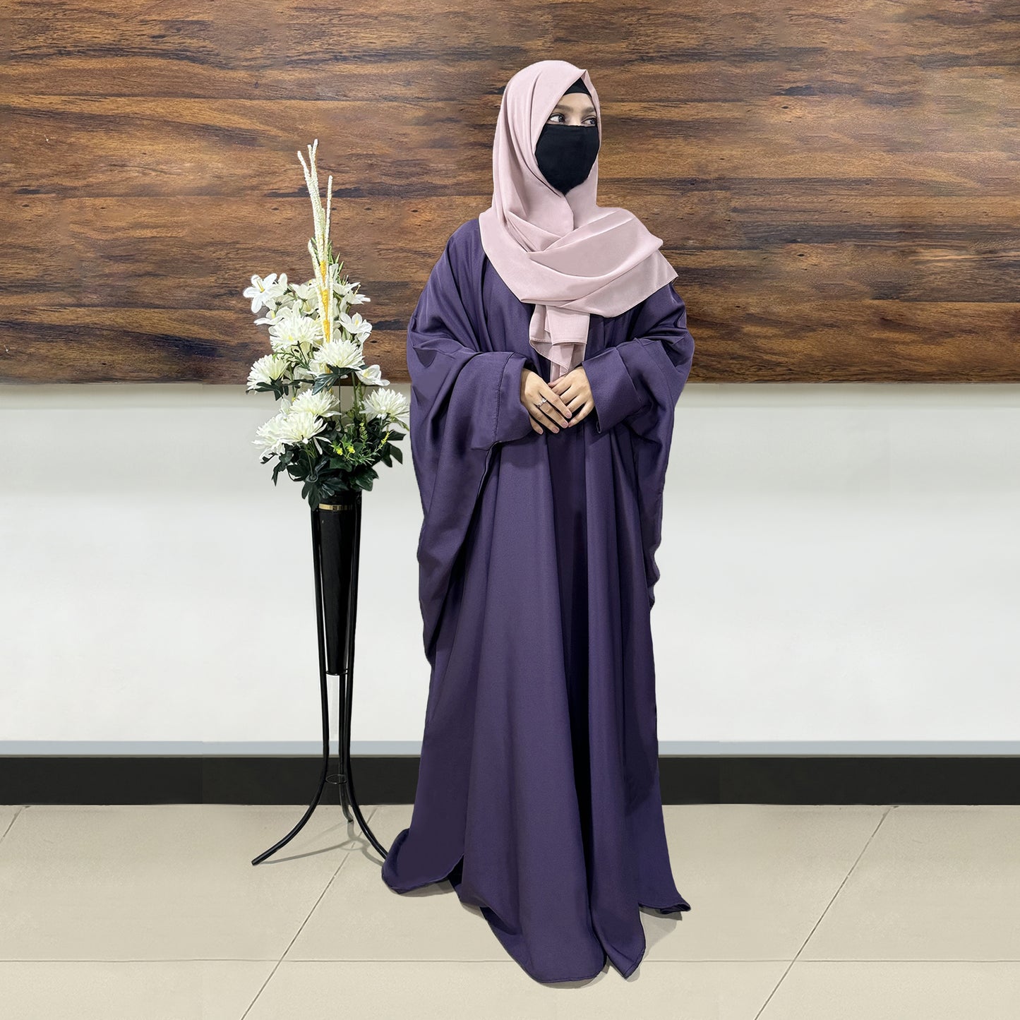 Purple Baggy Butterfly Abaya