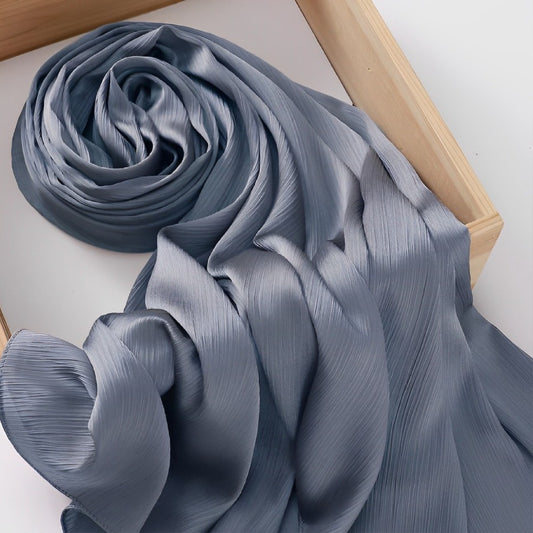 Gray Crinkle Chiffon Hijab